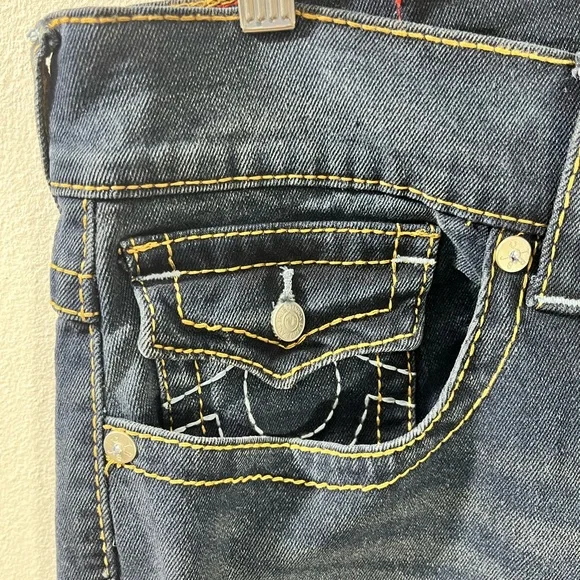 True Religion Ricky Big T Flap Relaxed Straight Fit Jeans SZ 36 X 34 NWT